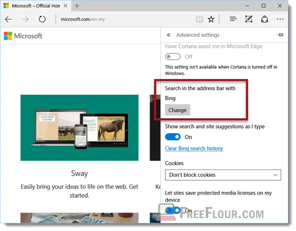 Change Microsoft Edge Default Search Engine