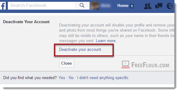 How to Deactivate Facebook Account permanently link