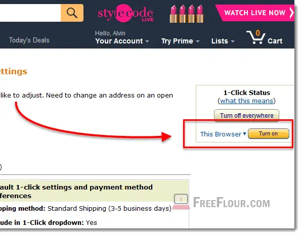 amazon order pending 1 click purchase