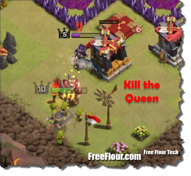 clash of clans how to kill queen