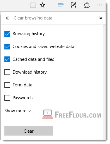 clear browsing data history microsoft edge