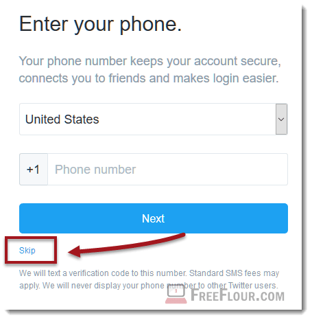 create twitter account without phone number