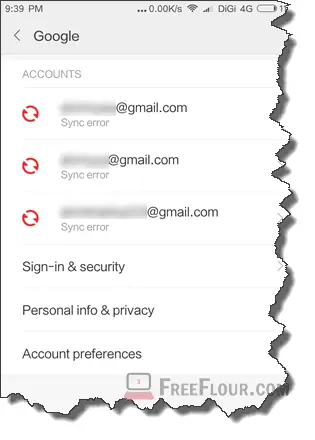gmail fail to sync