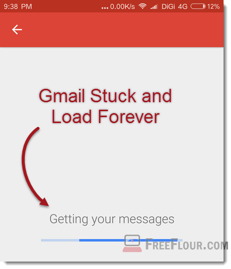 gmail stuck at getting your messages