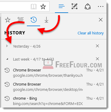 how to view browsing history in microsoft edge