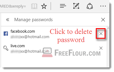 remove delete saved passwords in microsoft edge